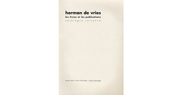Herman De Vries Les Livres Et Les Publications