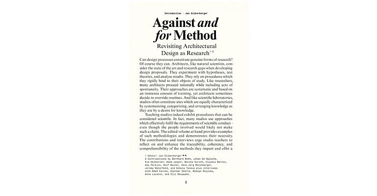 Against And For Method - Revisiting Architectural Design As Research