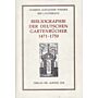 Bibliographie der Deutschen Gartenbücher 1471-1750